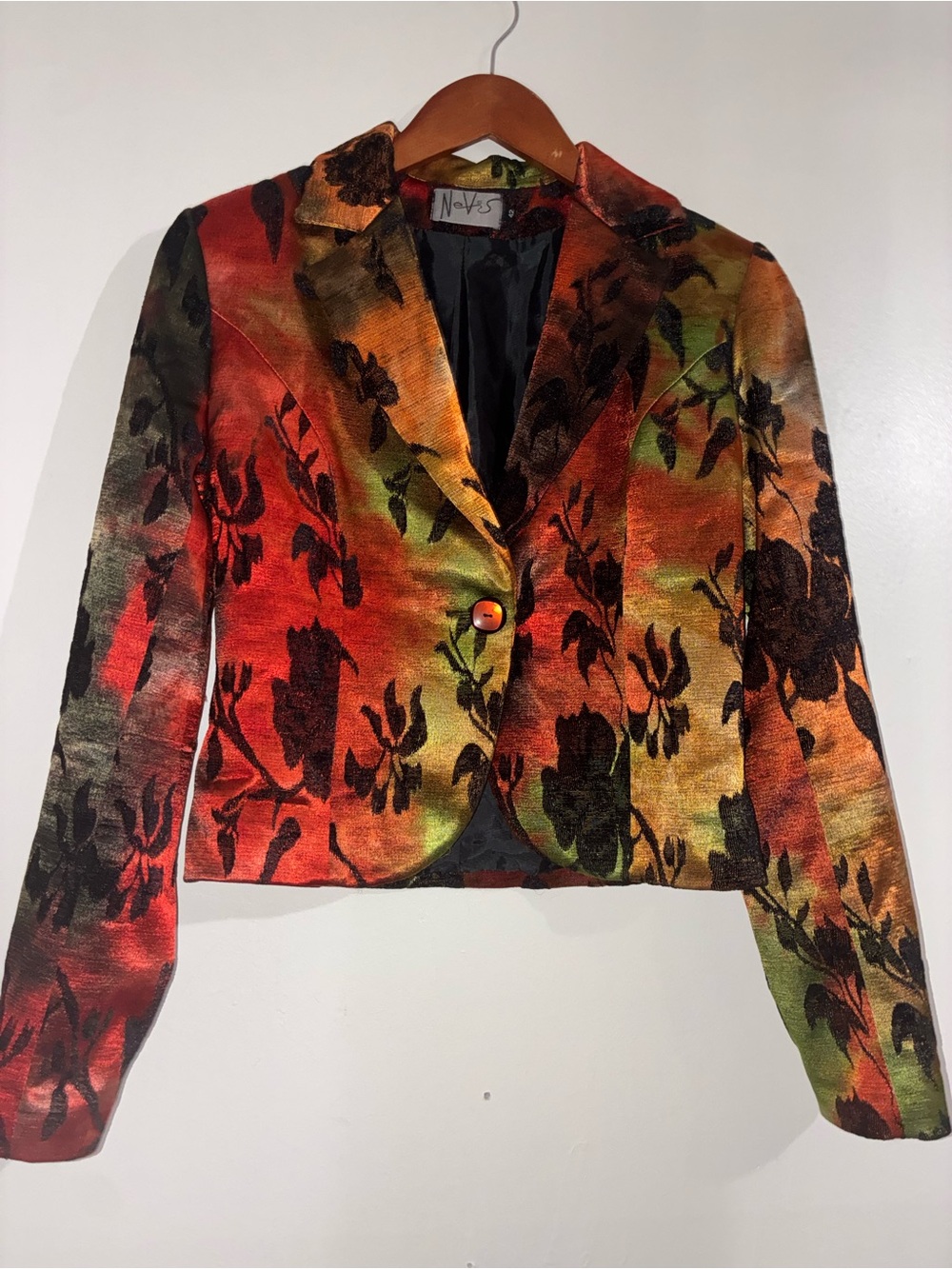NeVs Women’s Size 42 Multicolor Floral Brocade Jacquard Blazer Y2K